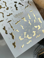 Nail Water Decal Fg-039 | Abstract Gold Water Slide Nail Decals | Modern Artistic Nail Art - UASLIDER