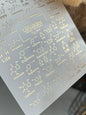 Nail Water Decal Fg-044 | Scientific Water Slide Nail Decals | Gold Molecules and Chemistry Designs