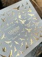 Nail Water Decal Fg-045 | Water Slide Nail Decals Birds | Gold Flying Birds and Minimalist Words