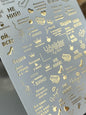 Nagel Wasserabziehbild Fg-054 | Wasserfolien Nagelabziehbilder Lustige Zitate | Goldene Ukrainische Phrasen und Symbole