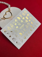 Nail Water Decal Fg-062 | Gold Foil Water Slide Nail Decals | Fashion Sketch Figures - UASLIDER