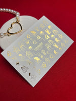 Nail Water Decal Fg-062 | Gold Foil Water Slide Nail Decals | Fashion Sketch Figures - UASLIDER