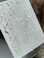 Nail Water Decal Fg-065 | Gold Foil Water Slide Nail Decals | Abstract Wavy Lines - UASLIDER