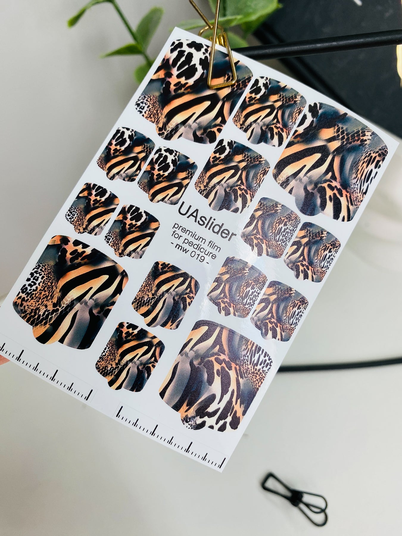 Pedicure nail wrap films mw-019 | Nail Wrap Films for Pedicure | Animal Print Mix Design