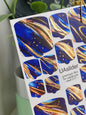 Pedicure nail wrap films mwf-017 | Nail Wrap Films for Pedicure | Deep Blue Marble with Gold Foil
