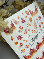 Nail Water Decal CF-731 | Water Slide Nail Decals | Autumn Leaves with Gradient Tips Design