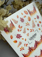 Nail Water Decal CF-731 | Water Slide Nail Decals | Autumn Leaves with Gradient Tips Design