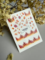 Nail Water Decal CF-731 | Water Slide Nail Decals | Autumn Leaves with Gradient Tips Design