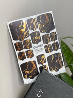 Pedicure nail wrap films mwf-010 | Nail Wrap Films for Pedicure | Dark Marble with Gold Foil