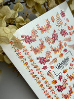 Nail Water Decal CF-732 | Water Slide Nail Decals | Autumn Leaf Branches in Warm Tones
