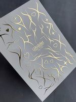 Nail Water Decal Fg-178 | Gold Foil Water Slide Nail Decals | Abstract Lines & Minimalist Accents - UASLIDER