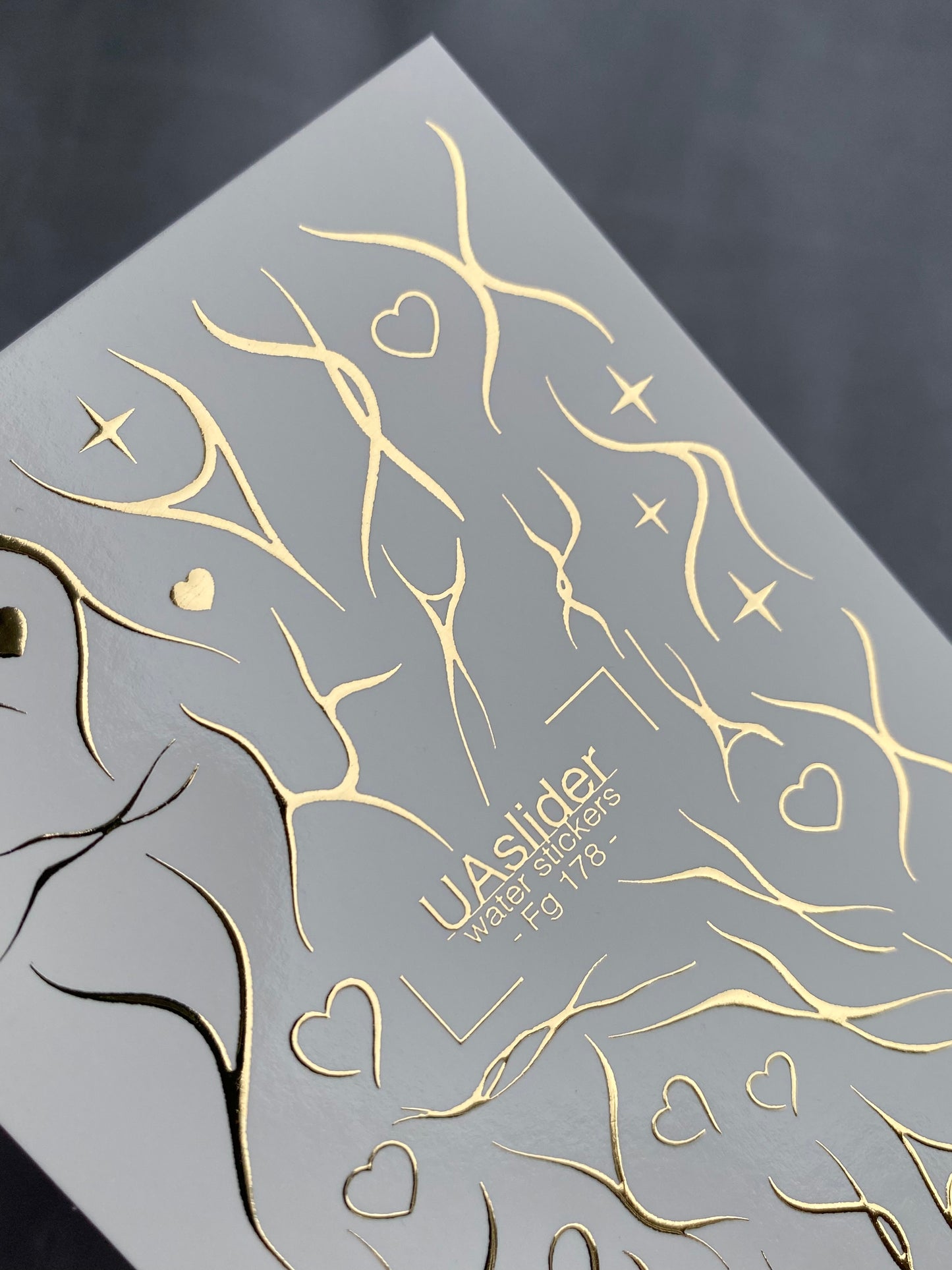 Nail Water Decal Fg-178 | Gold Foil Water Slide Nail Decals | Abstract Lines & Minimalist Accents