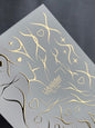 Nail Water Decal Fg-178 | Gold Foil Water Slide Nail Decals | Abstract Lines & Minimalist Accents
