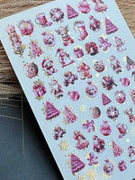Nail Water Decal CF-024 | Christmas Nail Water Decals with Gold Foil | Holiday Ornaments and Figures - UASLIDER