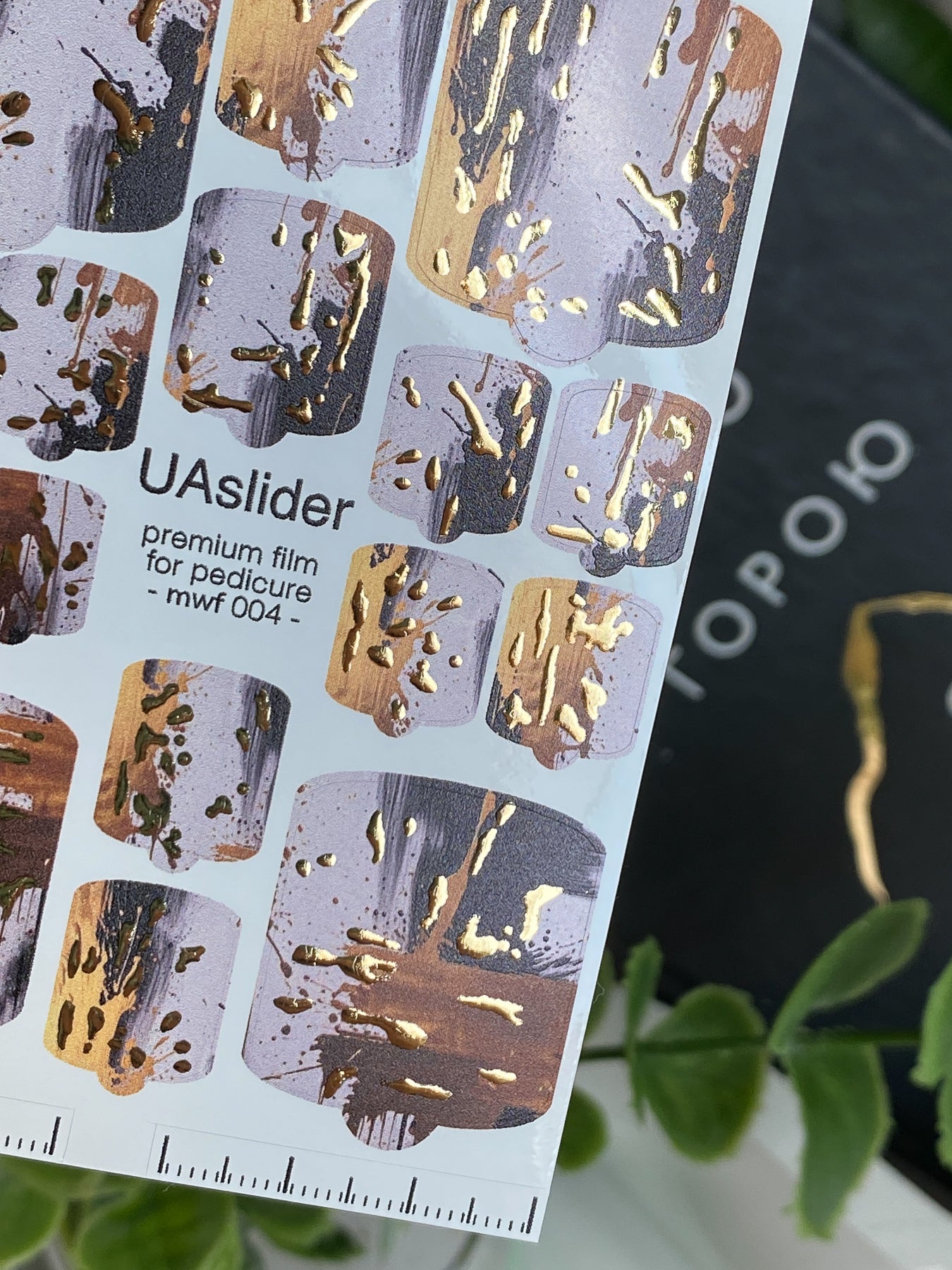 Filme pentru înfășurarea unghiilor pedichiură mwf-004 | Filme pentru înfășurarea unghiilor pedichiură | Picturi abstracte cu folie aurie