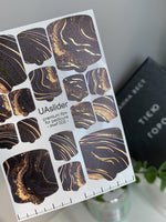 Pedicure nail wrap films mwf-003 | Nail Wrap Films for Pedicure | Black Marble with Gold Foil
