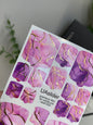 Pedicure nail wrap films mwf-002 | Nail Wrap Films for Pedicure | Purple Pink Marble with Gold Foil