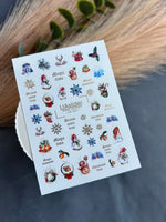 Nail Water Decal CF-031 | Christmas Water Slide Nail Decals | Snowflakes, Snowmen, Reindeer - UASLIDER