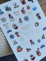 Nail Water Decal CF-031 | Christmas Water Slide Nail Decals | Snowflakes, Snowmen, Reindeer - UASLIDER