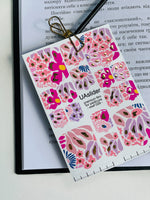 Pedicure nail wrap films mwf-029 | Nail Wrap Films for Pedicure | Pink Floral Mix with Gold Foil