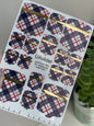 Pedicure nail wrap films mwf-024 | Nail Wrap Films for Pedicure | Tartan Plaid with Gold Foil Stripes