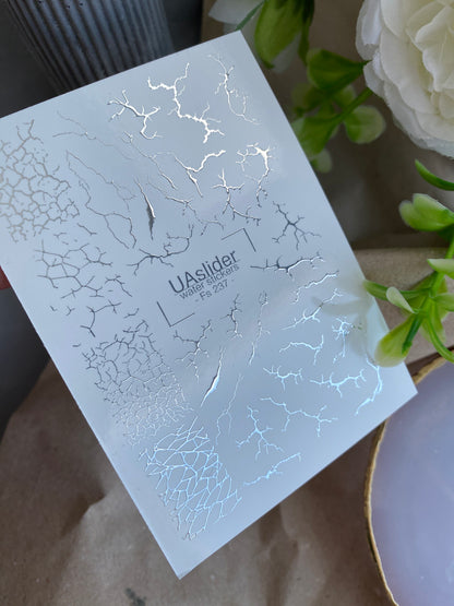 Nail Water Decal Fs-237 | Water Slide Nail Decals Crack Effect | Grunge Abstract Nail Art