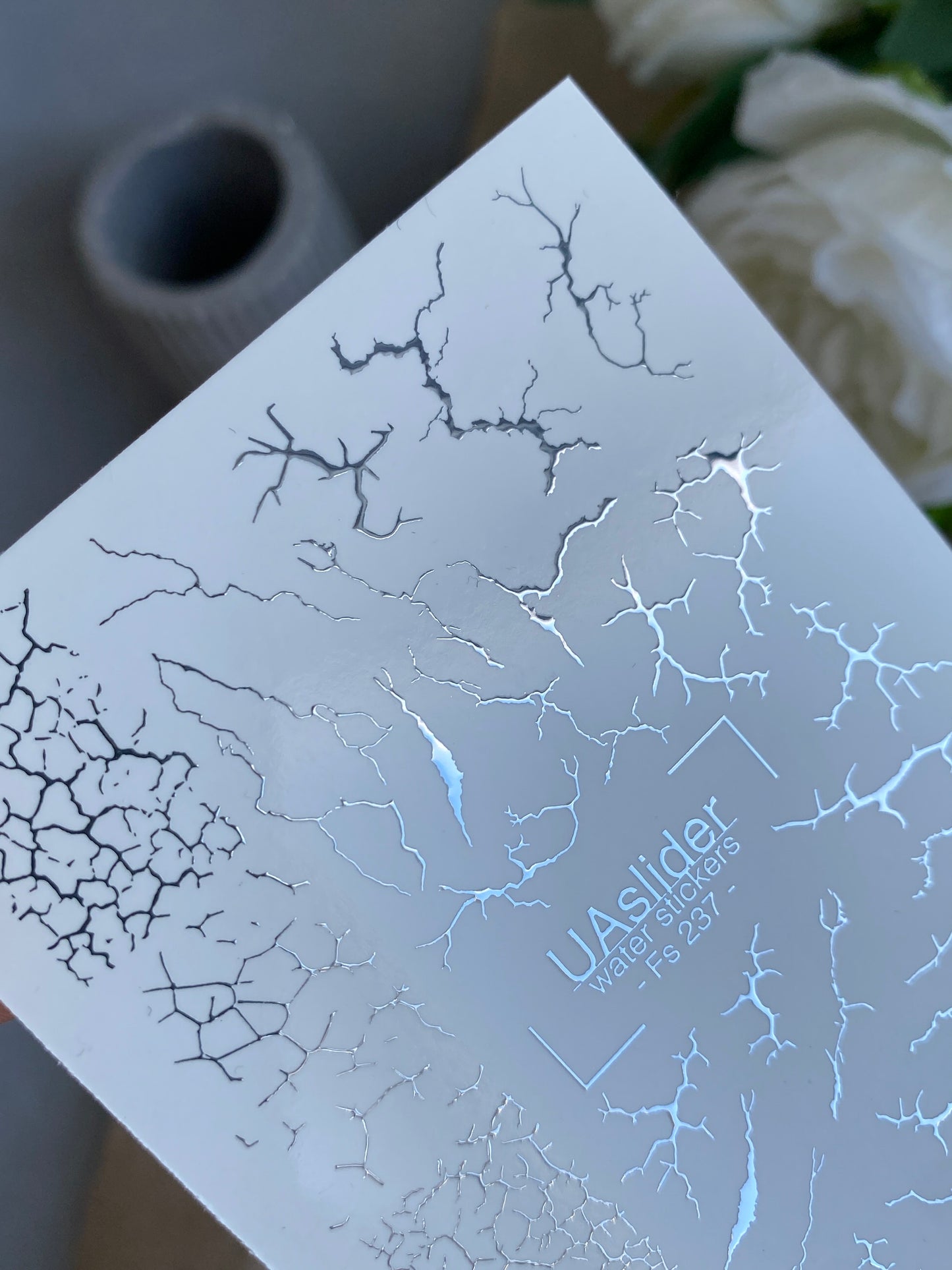 Nail Water Decal Fs-237 | Water Slide Nail Decals Crack Effect | Grunge Abstract Nail Art