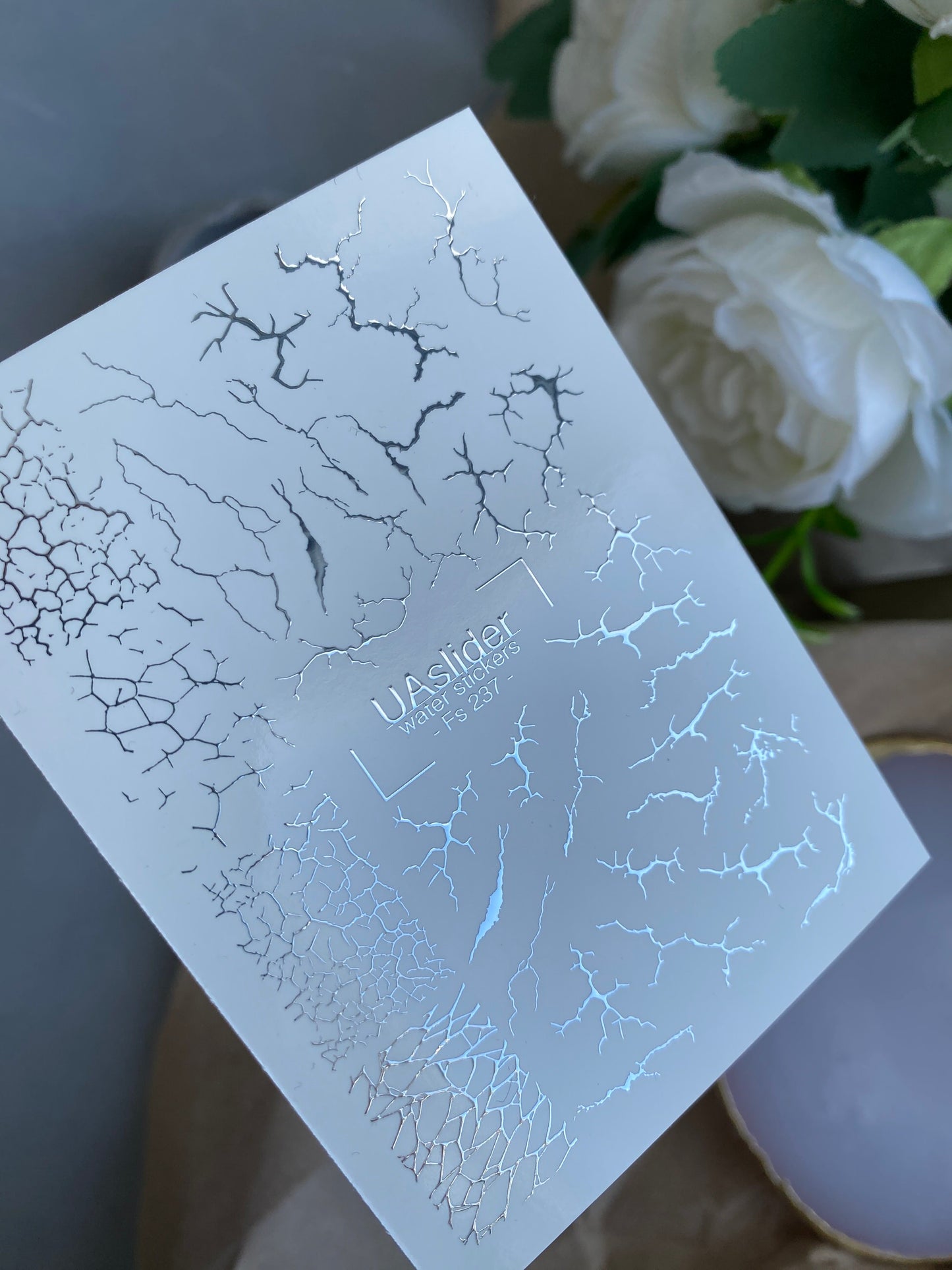 Nail Water Decal Fs-237 | Water Slide Nail Decals Crack Effect | Grunge Abstract Nail Art