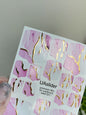 Pedicure nail wrap films mwf-021 | Nail Wrap Films for Pedicure | Pink White Marble with Gold Foil