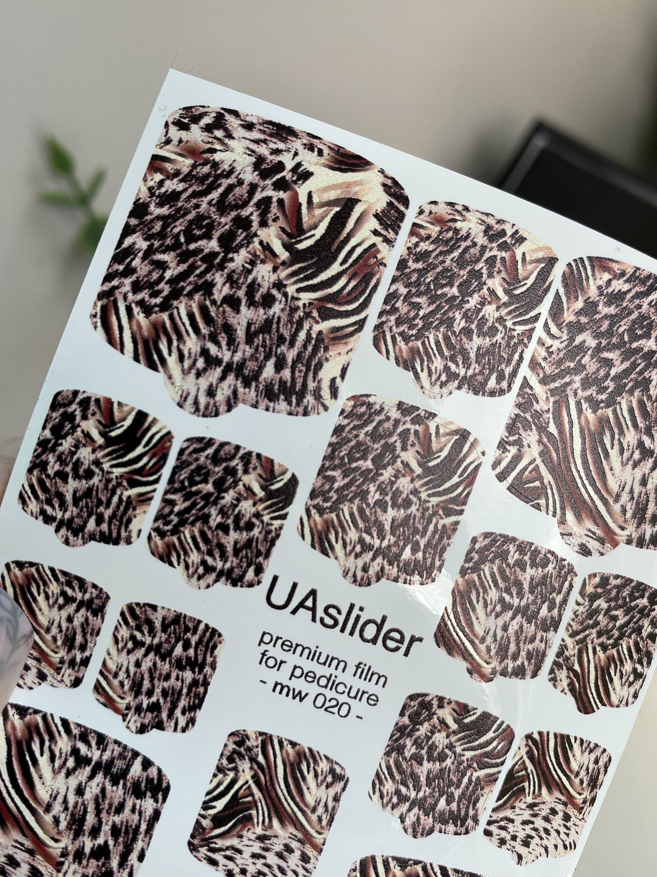 Pedicure nail wrap films mw-020 | Nail Wrap Films for Pedicure | Wild Animal Texture Design