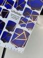Pedicure nail wrap films mwf-039 | Nail Wrap Films for Pedicure | Deep Blue Geometric Design with Gold Foil