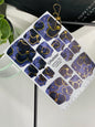 Pedicure nail wrap films mwf-038 | Nail Wrap Films for Pedicure | Midnight Blue Floral Petals with Gold Foil