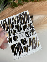 Pedicure nail wrap films mwf-053 | Nail Wrap Films for Pedicure | Black Zebra Print with Gold Foil