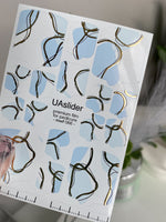 Pedicure nail wrap films mwf-066 | Nail Wrap Films for Pedicure | Light Blue Abstract Design with Gold Foil