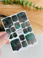 Pedicure nail wrap films mwf-064 | Nail Wrap Films for Pedicure | Deep Green Marble with Gold Foil Veins