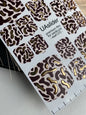 Pedicure nail wrap films mwf-072 | Nail Wrap Films for Pedicure | Brown Abstract Pattern with Gold Foil