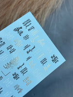 Nail Water Decal CF-228 | Lettering Water Slide Nail Decals | Wedding Quotes & Gold Accents - UASLIDER