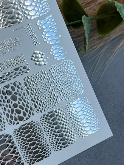 Nail Water Decal Fs-195 | Water Slide Nail Decals Snake Skin | Full Cover Reptile Texture