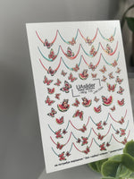 Summer Nail Decals — Watermelon Butterflies & French Tips | NCg-115