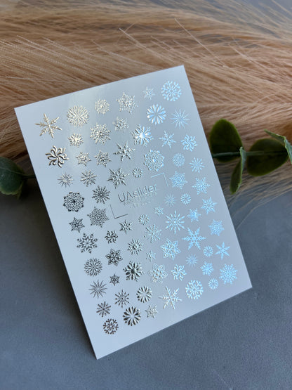 Nagel Wasserabziehbild Fs-202 | Wasserfolien Nagelabziehbilder Schneeflocken | Winterurlaub Design