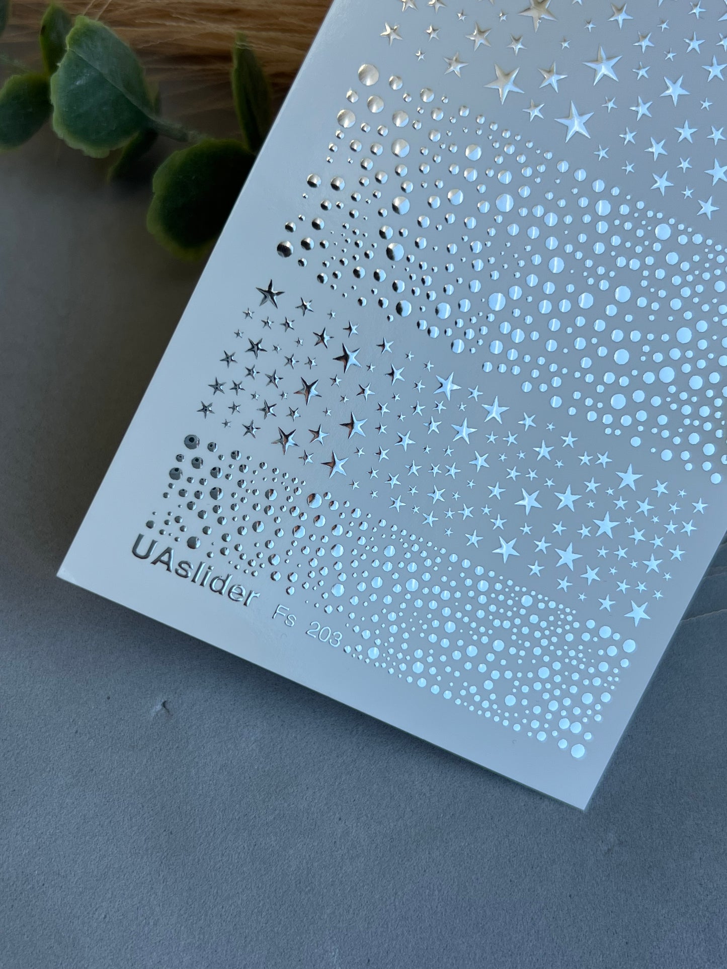 Adesivo per Unghie Fs-203 | Adesivi per Unghie a Scivolamento d'Acqua Stelle e Punti | Design Cosmico Minimalista