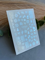 Nail Water Decal Fs-205 | Water Slide Nail Decals Christmas Ornaments | Snowflakes, Trees and Full Cover - UASLIDER
