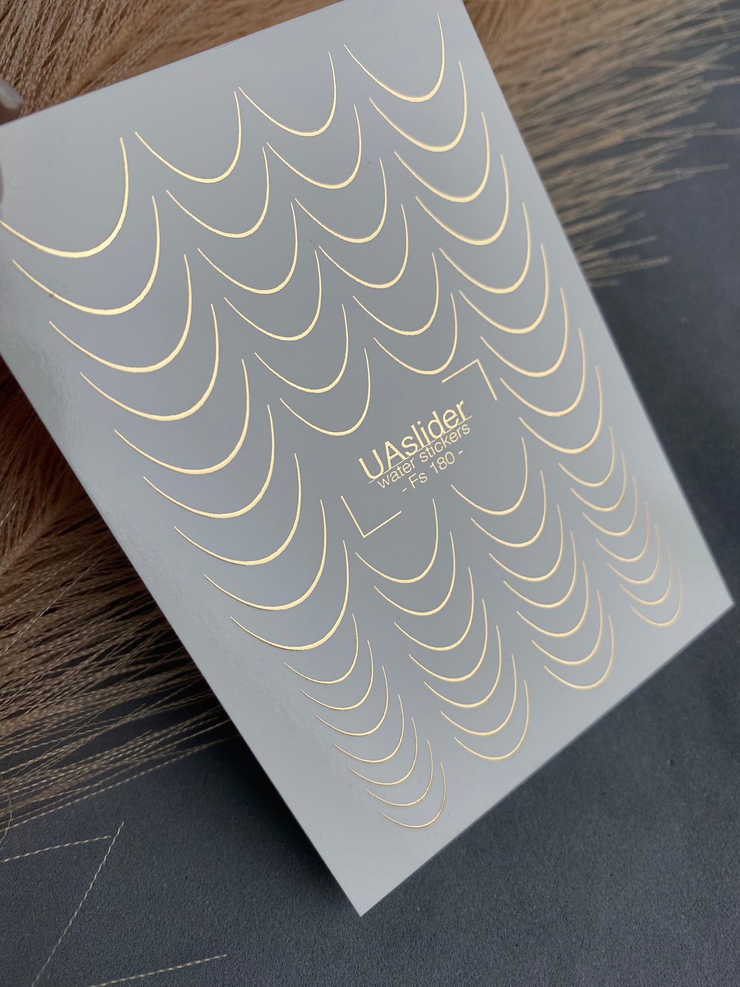 Nail Water Decal Fg-180 | Gold Foil Water Slide Nail Decals | Classic French Tips