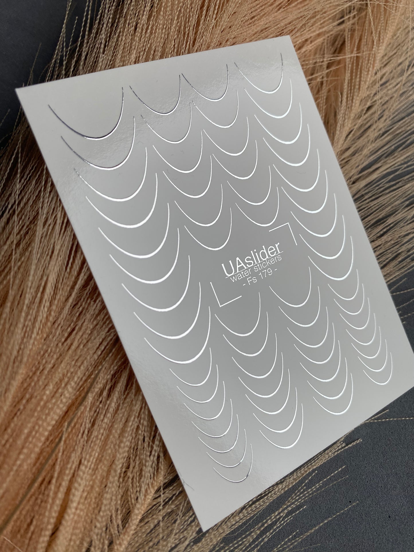 Nail Water Decal Fs-179 | Water Slide Nail Decals French | Silver Classic Smile Lines