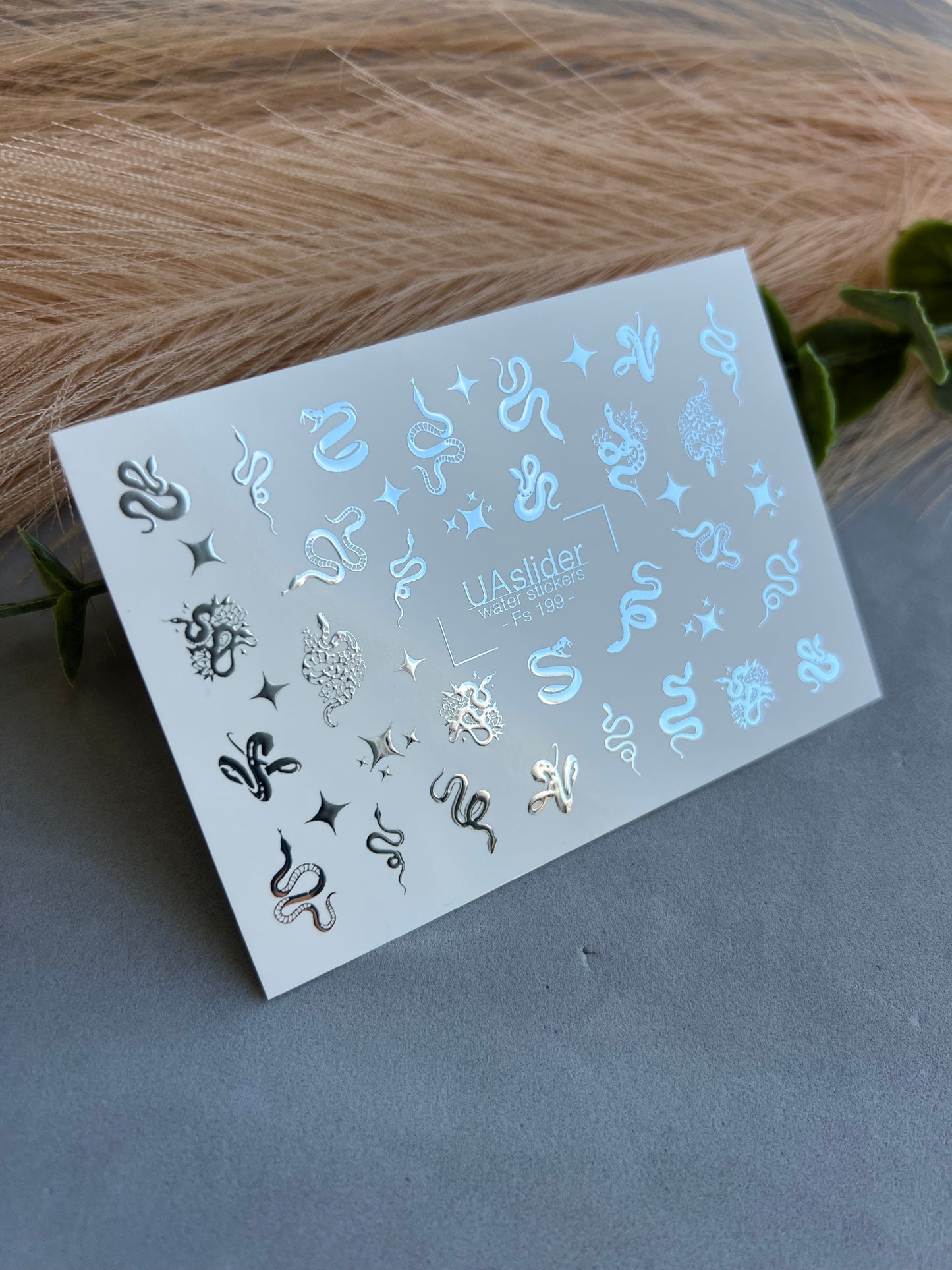 Nail Water Decal Fs-199 | Water Slide Nail Decals Snakes | Stars and Mystical Design