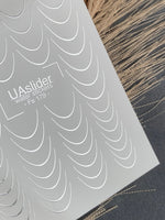 Nail Water Decal Fs-179 | Water Slide Nail Decals French | Silver Classic Smile Lines - UASLIDER