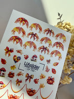 Nail Water Decal CF-753 | Water Slide Nail Decals | Autumn Pumpkins and Leaves Design