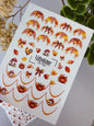 Nail Water Decal CF-753 | Water Slide Nail Decals | Autumn Pumpkins and Leaves Design