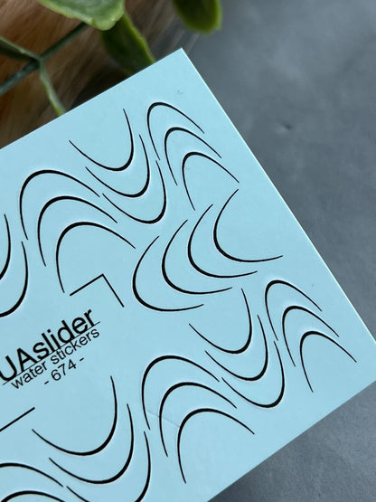 מדבקת מים לציפורניים 674