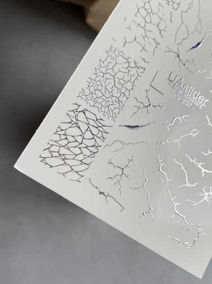 Nail Water Decal Fs-237 | Water Slide Nail Decals Crack Effect | Grunge Abstract Nail Art